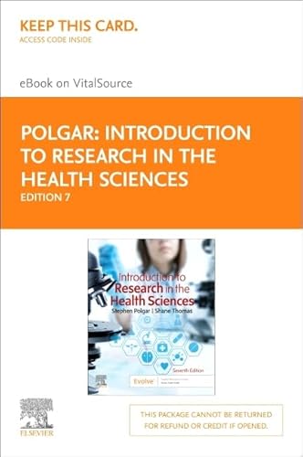 9780702074905: Introduction to Research in the Health Sciences - Elsevier Ebook on Vitalsource Retail Access Card