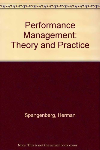 Imagen de archivo de Performance Management: Theory and Practice a la venta por Bookmonger.Ltd