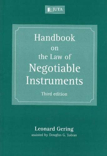 Imagen de archivo de Handbook on the Law of Negotiable Instruments a la venta por ThriftBooks-Atlanta