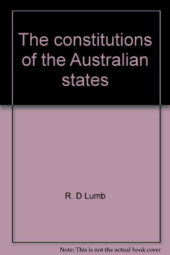 Imagen de archivo de The Constitutions of the Australian States a la venta por Better World Books