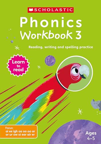 Beispielbild fr Phonics Workbooks: Book 3 Ages 4-6, exactly matches Little Wandle Letters and Sounds Revised - Phase 3 focus sounds - ai ee igh oa oo ar or ur ow oi ear air er(Phonics Workbooks) zum Verkauf von WorldofBooks