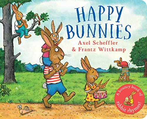 Beispielbild fr Happy Bunnies (A bouncy book of bunny rhymes) - now in a brilliant board book edition! zum Verkauf von WorldofBooks