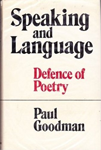 9780704500051: Speaking and Language: Defence of Poetry