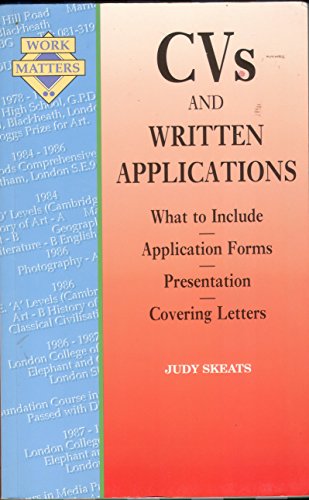 Stock image for CVs and Written Applications (Work Matters) for sale by Goldstone Books