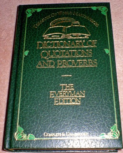 Beispielbild für Dictionary of Quotations and Proverbs Everyman E zum Verkauf von Once Upon A Time Books