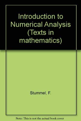 Stock image for Introduction to Numerical Analysis for sale by The Book Bin