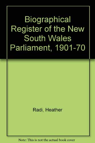 9780708117576: Biographical Register of the New South Wales Parliament, 1901-70