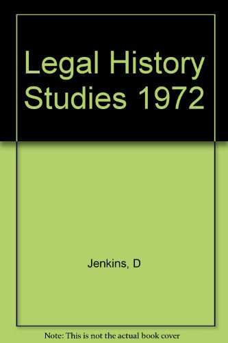 Imagen de archivo de Legal History Studies 1972 a la venta por Anybook.com