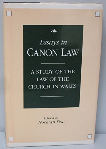 9780708311479: Essays in Canon Law: Study of the Law of the Church in Wales: A Study of the Law of the Church in Wales