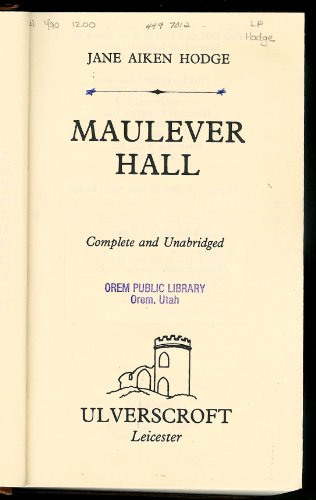 Stock image for Maulever Hall (U) for sale by dsmbooks