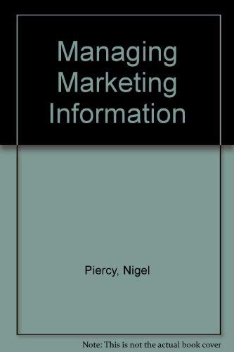 Imagen de archivo de Managing Marketing Information a la venta por Lincbook