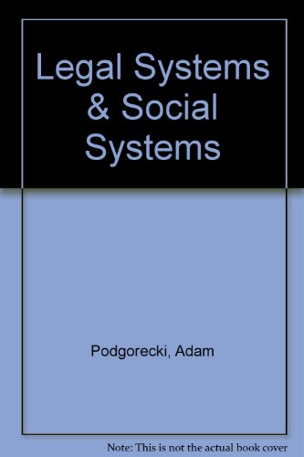 Imagen de archivo de Legal Systems and Social Systems a la venta por MB Books
