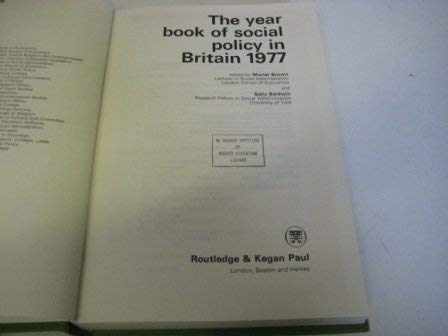 Stock image for Year Book of Social Policy in Britain 1977 for sale by Bahamut Media