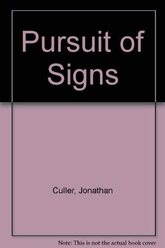 Stock image for Pursuit of Signs for sale by WorldofBooks