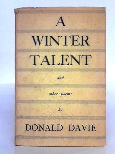 9780710012630: Winter Talent and Other Poems