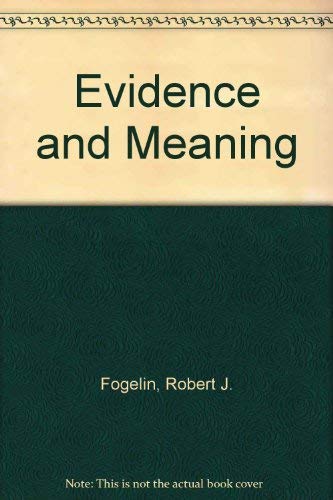 Stock image for Evidence and Meaning for sale by Wonder Book