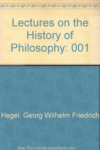 9780710015143: Lectures on the History of Philosophy: 001