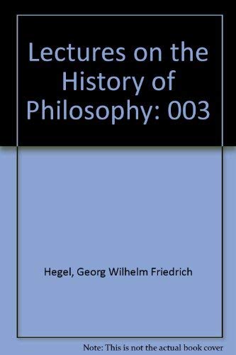 9780710015167: Lectures on the History of Philosophy