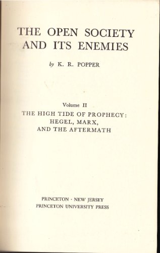 Imagen de archivo de Open Society and Its Enemies: The High Tide of Prophecy: Hegel, Marx and the Aftermath v. 2 a la venta por WorldofBooks