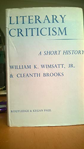 Imagen de archivo de Literary Criticism: A Short History a la venta por Better World Books