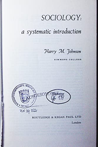 Beispielbild fr Sociology: A Systematic Introduction. [International Library of Sociology and Social Reconstruction] zum Verkauf von G. & J. CHESTERS