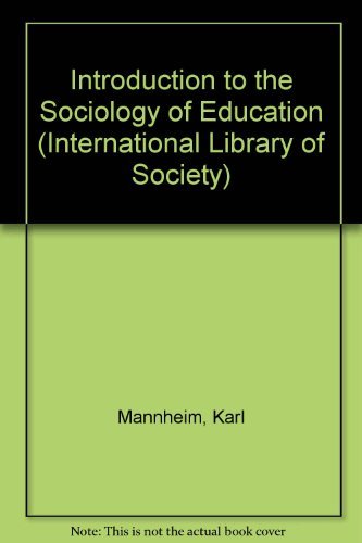 9780710034168: Introduction to the Sociology of Education