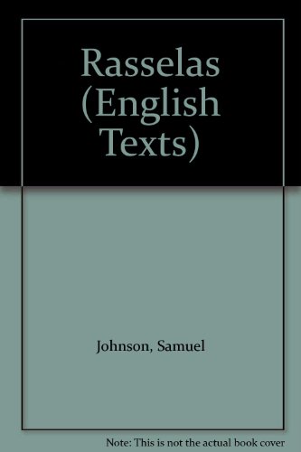 Imagen de archivo de Rasselas (English Texts S.) a la venta por WeBuyBooks