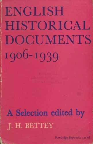 Beispielbild fr English Historical Documents, 1906-1939 zum Verkauf von Better World Books