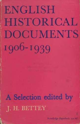 9780710060242: English Historical Documents, 1906-39: A Selection