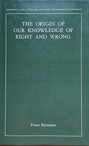 9780710063212: Origin of Our Knowledge of Right and Wrong (International Library of Philosophy)