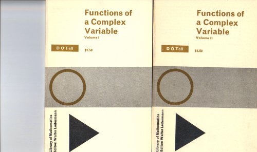 Functions of a Complex Variable (9780710065674) by D. O. Tall