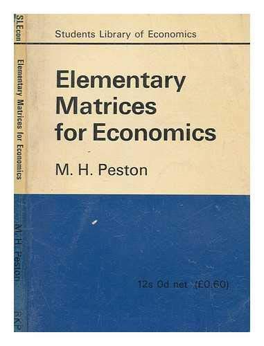 9780710067456: Elementary Matrices for Economics (Students' Library of Economics)
