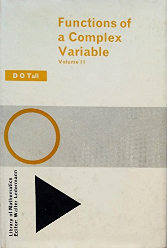 Functions of a Complex Variable: v. 2 (Library of Mathematics) (9780710068514) by D. O. Tall