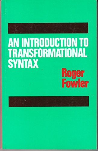 Beispielbild fr An Introduction to Transformational Syntax zum Verkauf von N. Fagin Books