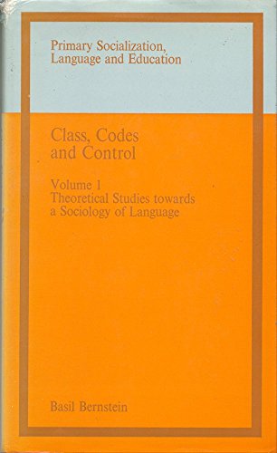 9780710070609: Theoretical Studies Towards a Sociology of Language (v. 1)