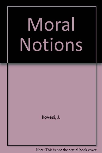 9780710071675: Moral Notions