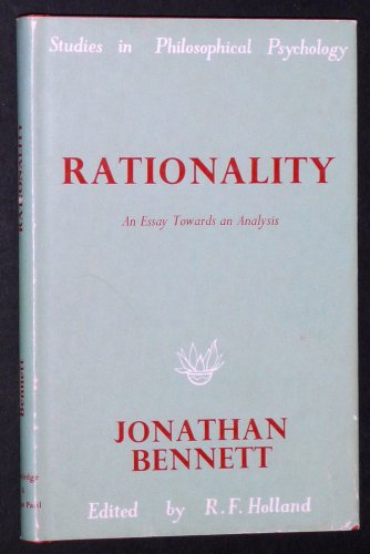 Beispielbild fr Rationality: An Essay Towards Analysis, Studies in Philosophical Psychology zum Verkauf von Samuel S Lin