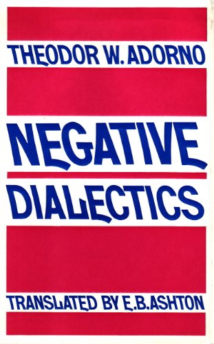 9780710077714: Negative Dialectics