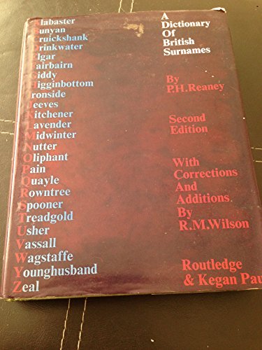 Imagen de archivo de A Dictionary of British Surnames a la venta por Better World Books