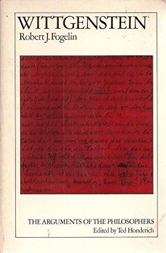 Imagen de archivo de Wittgenstein (Arguments of the Philosophers) a la venta por Books From California