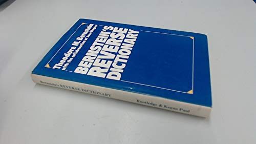 Imagen de archivo de Bernstein's Reverse Dictionary a la venta por Better World Books