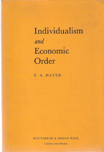 Imagen de archivo de Individualism and Economic Order a la venta por GoldenWavesOfBooks