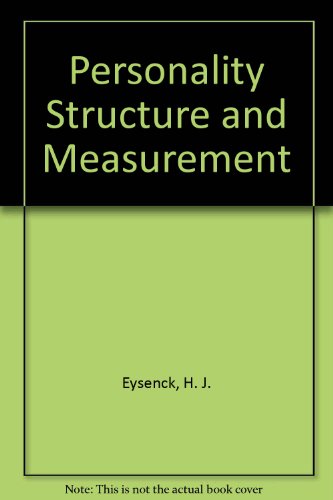 Personality Structure and Measurement (9780710086617) by Sybil B. G. Eysenck