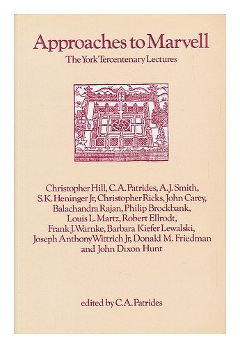 Stock image for Approaches to Marvell: The York Tercentenary Lectures. for sale by G. & J. CHESTERS