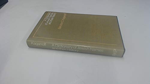 Beispielbild fr A Dictionary of Jewish Names and their History. zum Verkauf von Antiquariaat Schot