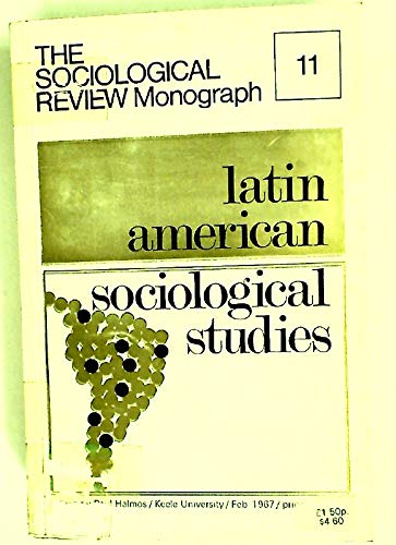 Beispielbild fr Latin-American Sociological Studies. zum Verkauf von Plurabelle Books Ltd