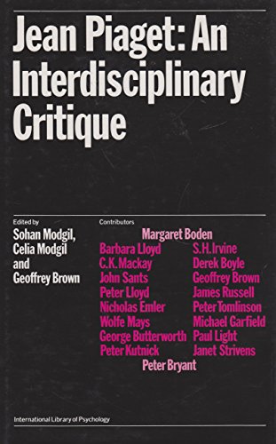 Beispielbild fr Jean Piaget: An Interdisciplinary Critique. zum Verkauf von G. & J. CHESTERS