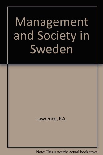 Stock image for Management and Society in Sweden. for sale by G. & J. CHESTERS
