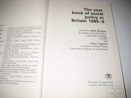 9780710208750: The Year Book of Social Policy in Britain 1985-86