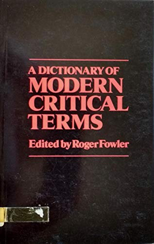 Beispielbild fr A Dictionary of Modern Critical Terms zum Verkauf von Wonder Book